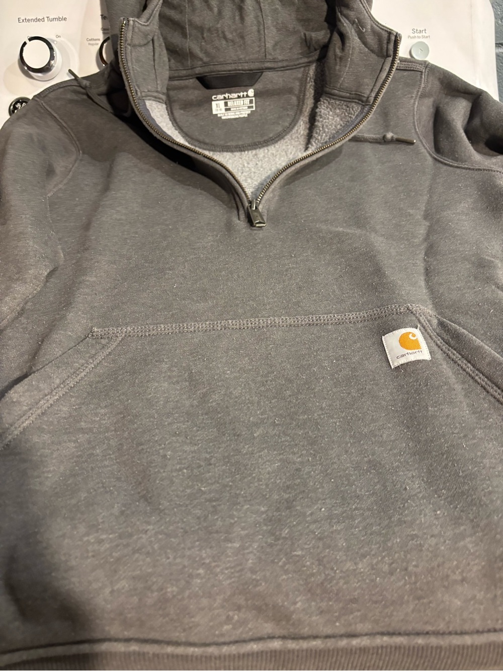 Carhartt 1 Grey 1 Salmon color Relaxed Fit 3/4 Zip Hoodie- XL
